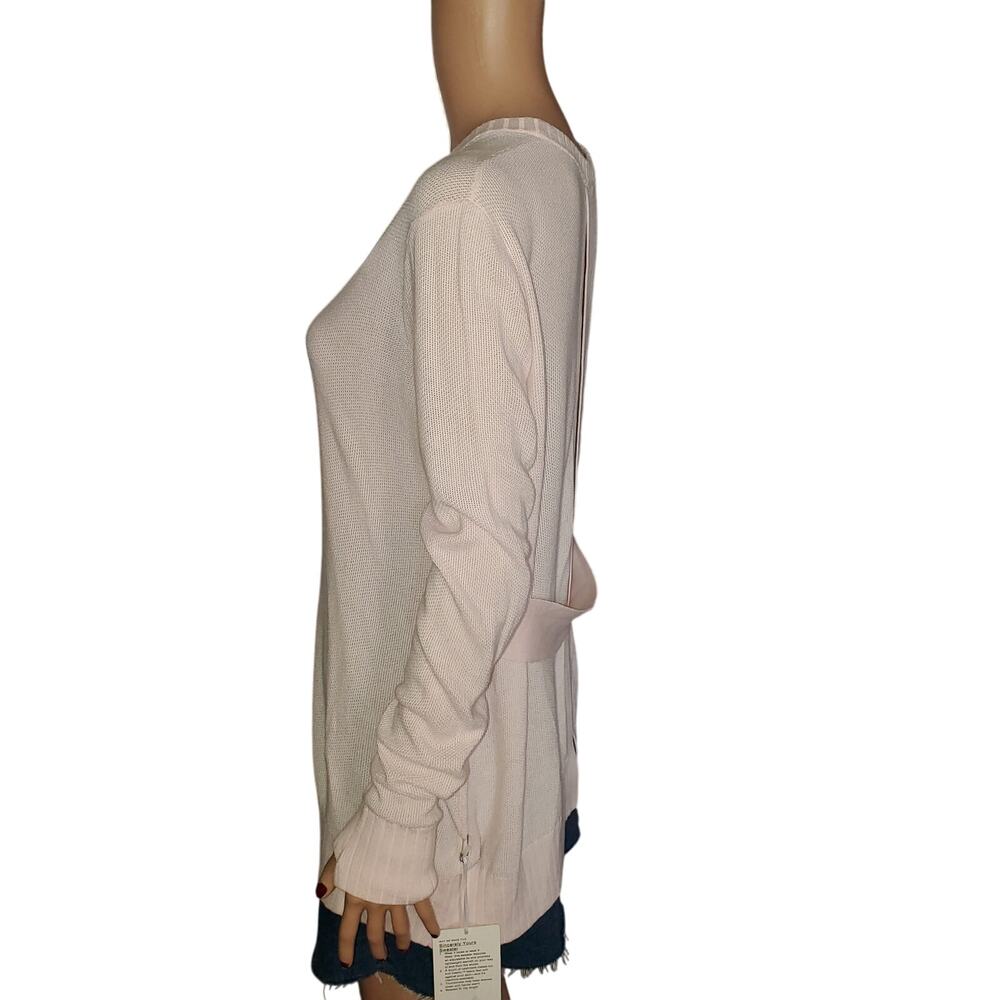 NEW Lululemon Sz 10 Sincerely Yours Sweater Cashlu Cashmere Open Back Pink Glow - Picture 5 of 12